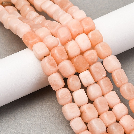 Нити бусин из натурального красного нефрита, кубоид