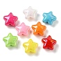 UV Plating Opaque Acrylic Beads, Iridescent, Star