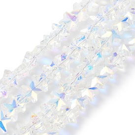 Electroplate Glass Beads, Half Plated, Star