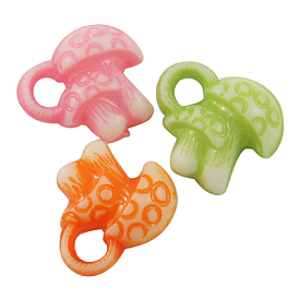 Colorful Acrylic Beads, Mushroom, 13x12mm, Hole: 3mm