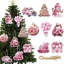 8Pcs Christmas Paper Pendant Decoration, Party Hanging Decoration