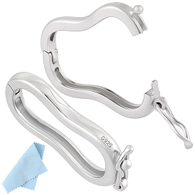 1pc 925 застежки-крутилки из стерлингового серебра, с двухсторонней замшевой тканью для полировки серебра