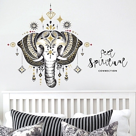 Autocollants décoratifs muraux en pvc, stickers imperméables éléphant pour décoration murale
