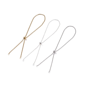 304 fabricación de pulseras deslizantes de cadena rolo de acero inoxidable, pulsera bolo, con 304 anillos de salto de acero inoxidable, cuentas de latón y 202 cuentas de acero inoxidable