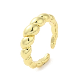 Rack Plating Brass Finger Ring, Cuff Ring, Long-Lasting Plated, Cadmium Free & Lead Free, Ring