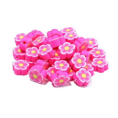 Handmade Polymer Clay Beads, Plum Blossom