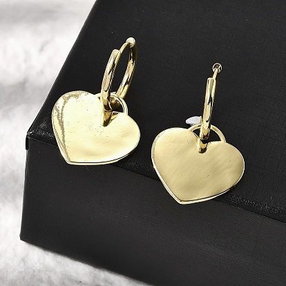 Латунные серьги-кольца в форме сердца, без кадмия и без свинца, долговечный, стойки покрытие