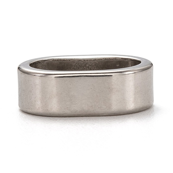 201 Stainless Steel Slide Charms/Slider Beads, for Leather Cord Bracelets Making, Oval