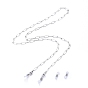 304 Stainless Steel Eyeglasses Chains, Neck Strap for Eyeglasses, with Paperclip Chains and Rubber Loop Ends