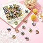 60Pcs 6 Colors Rhinestone Buttons, with Golden Tone Iron Findings, Flower