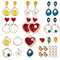 Sunnyclue DIY Ohrringe machen Kits, Legierung mit Emaille-Anhänger, 304 Edelstahlanhänger & Ohrmuttern & offene Biegeringe, Mischform