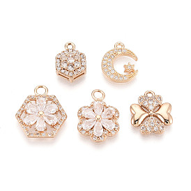 Латунные микро проложить кубического циркония подвески, разнообразные, золотые