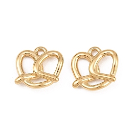 304 Stainless Steel Hollow Charms, Pretzel Shape Charms