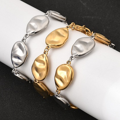 Текстурированные браслеты-цепочки из хирургической нержавеющей стали для женщин., слеза