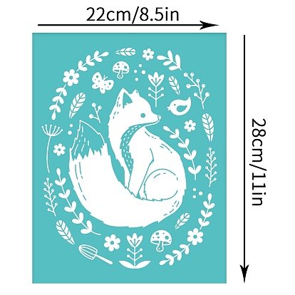 Self-Adhesive Silk Screen Printing Stencil, for Painting on Wood, DIY Decoration T-Shirt Fabric, Turquoise