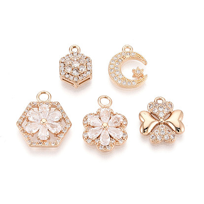 Латунные микро проложить кубического циркония подвески, разнообразные, золотые