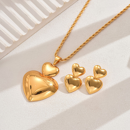 Роскошные комплекты из двух сердечек и серег из сплава для женщин