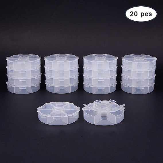 Plastic Bead Storage Containers, Round