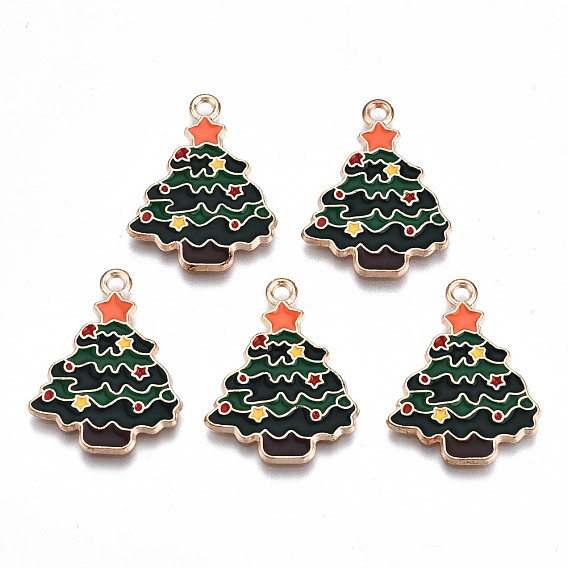 Подвески из эмали и сплава, Рождество, без кадмия и без свинца, рождественская елка, золотой свет