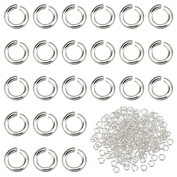 200 шт. родиевое покрытие 925 открытые соединительные кольца из стерлингового серебра, пропил пилой закругленный