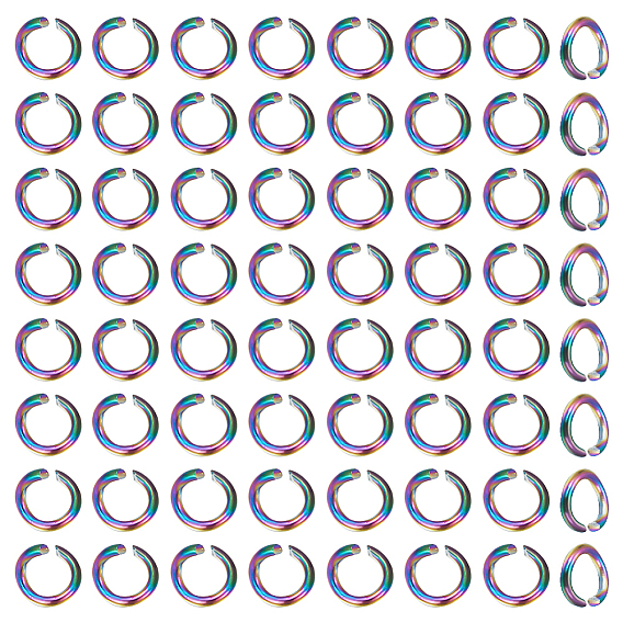 100 шт. 304 открытые соединительные кольца из нержавеющей стали, круглые кольца