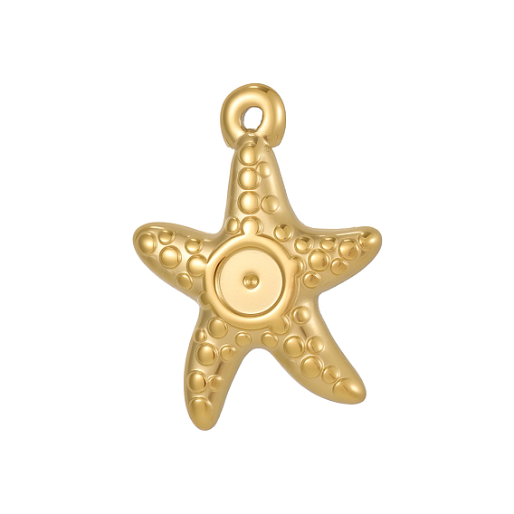 304 Подвеска кабошон из нержавеющей стали, морская звезда, ионное покрытие (ip)