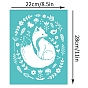 Self-Adhesive Silk Screen Printing Stencil, for Painting on Wood, DIY Decoration T-Shirt Fabric, Turquoise