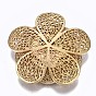 Hollow Brass Cabochon Settings, for Cubic Zirconia, Nickel Free, Flower