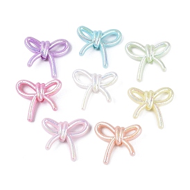 Непрозрачные акриловые бусины с УФ-покрытием, радужный, бантом, 