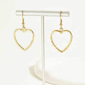 Модные серьги-подвески в форме сердца из сплава