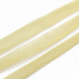 Malla de alambre trenzado de latón expandible, cadena de malla plana, con carrete, para la fabricación de joyas de accesorios para el cabello