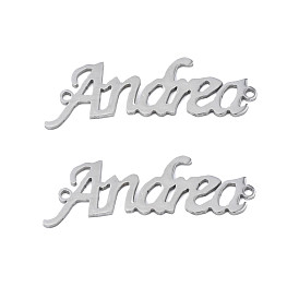 304 Stainless Steel Connector Charms, Word Andrea