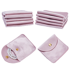 Бархат ювелирных пакеты, с кнопкой оснастки, для хранения серег колец браслетов, квадратный