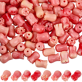 100шт. синтетические коралловые окрашенные бусины, цветок