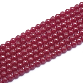 Perles de corindon rouge naturel / rubis, ronde