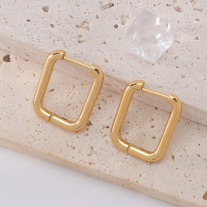 Элегантный французский ретро-минималистский стиль 201 овальные серьги-кольца из нержавеющей стали