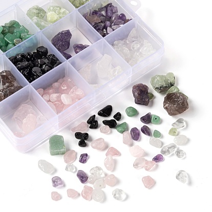 12 Style Natural Gemstone Beads, Nuggets & Chip