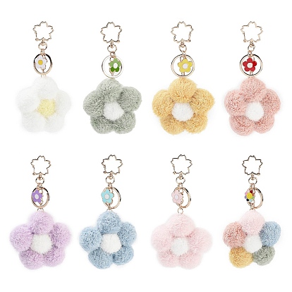 Брелок с подвеской в виде цветка, с фурнитурой для сплава для брелка, кошелек, украшение для рюкзака