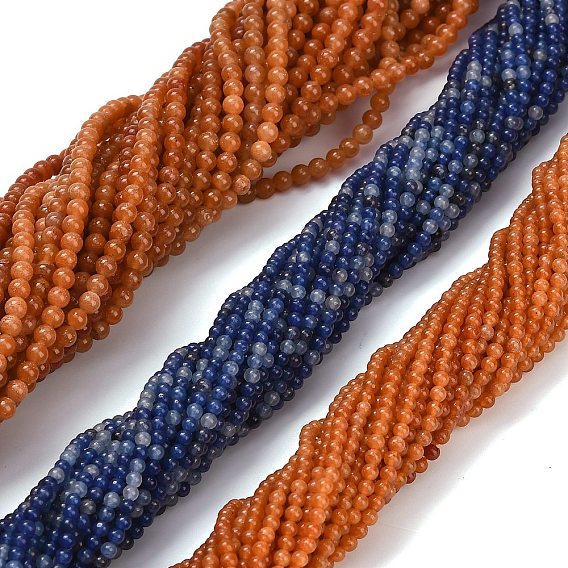 Естественно авантюрин бисер пряди, круглые