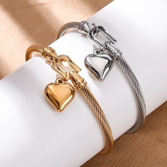 304 из нержавеющей стали шарма браслеты, сердце
