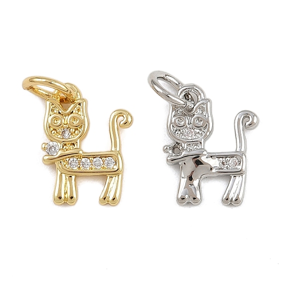 Латунные микро проложить кубического циркония подвески, подвески в форме кошки, с целью перехода в кольце, стойки покрытие, долговечный, без свинца и без кадмия