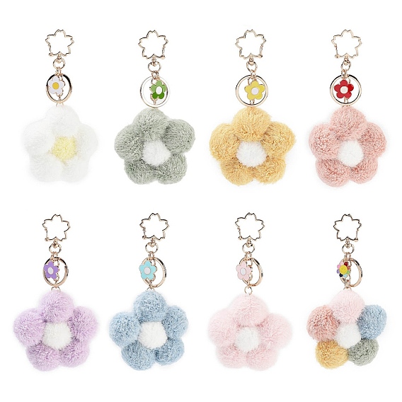 Брелок с подвеской в виде цветка, с фурнитурой для сплава для брелка, кошелек, украшение для рюкзака