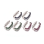 Brass Micro Pave Cubic Zirconia Cuff Earrings, Rectangle