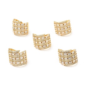 Массивные открытые кольца-манжеты из прозрачного кубического циркония, украшения из латуни для женщин, без кадмия, без никеля и без свинца