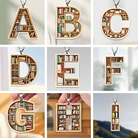 Acrylic Letter Shaped Book Shelf Pendant Decorations, for Home Car Bag Hanging Ornaments