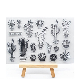 Cactus Clear Silicone Stamps, for DIY Scrapbooking, Photo Album Decorative, Cards Making