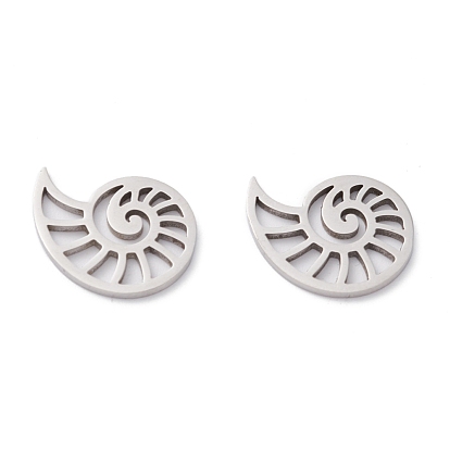 Pendentifs en acier inoxydable, Coupe au laser, polissage manuel, conque