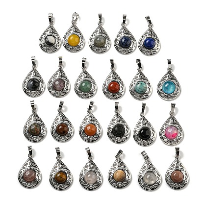 Драгоценный камень подвески, покрытие стойки латунные полые слезы подвески, без кадмия и без свинца, платина