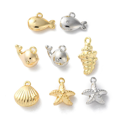 Латунь прелести, без кадмия, без никеля и без свинца, дельфин/ракушка/морская звезда/ракушка