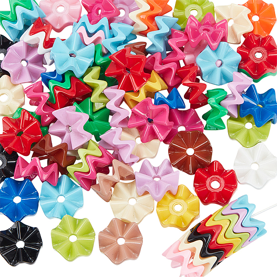 80 непрозрачные акриловые бусины, волна снежинка